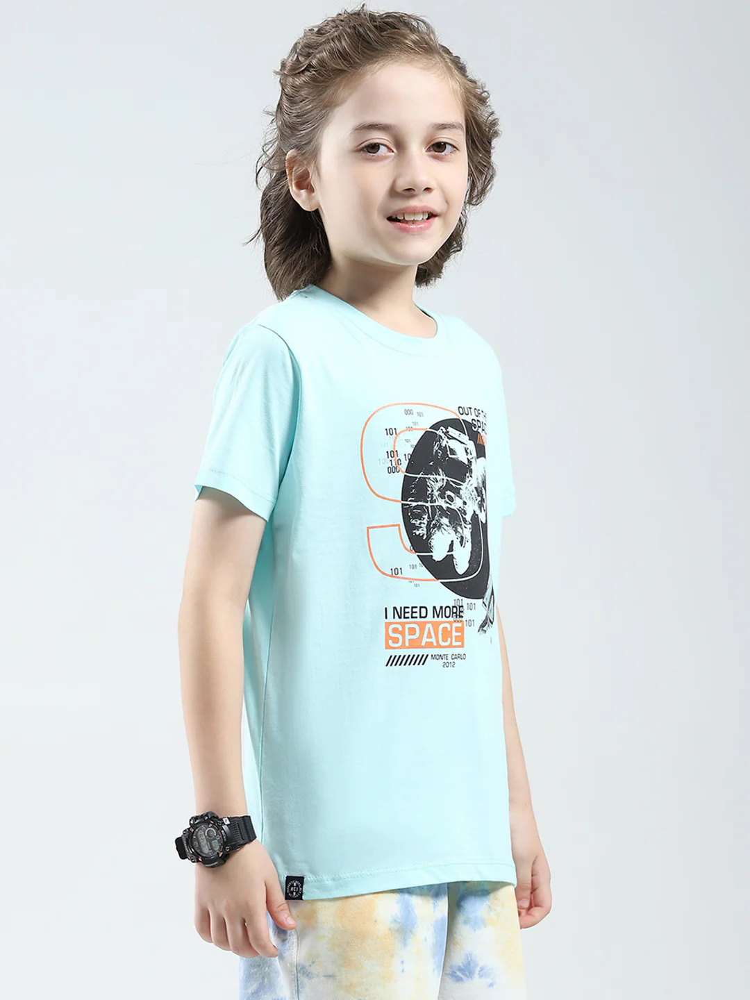 Boys White & Blue Printed Round Neck Half Sleeve T-Shirt (Pack of 2) - Image 5