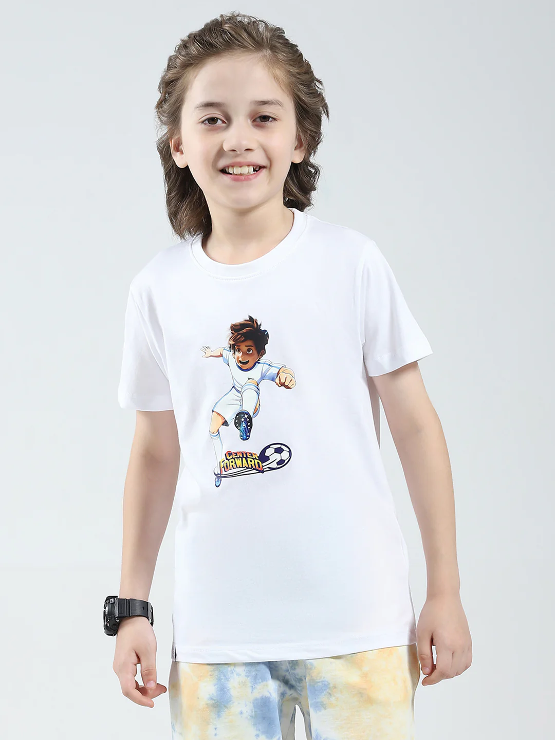 Boys White & Blue Printed Round Neck Half Sleeve T-Shirt (Pack of 2) - Image 7
