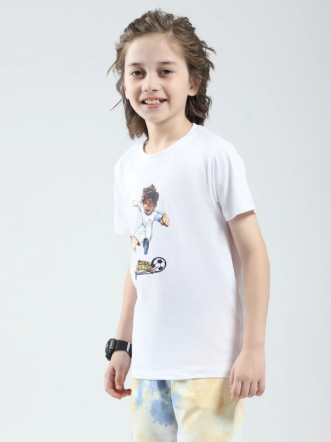 Boys White & Blue Printed Round Neck Half Sleeve T-Shirt (Pack of 2) - Image 8