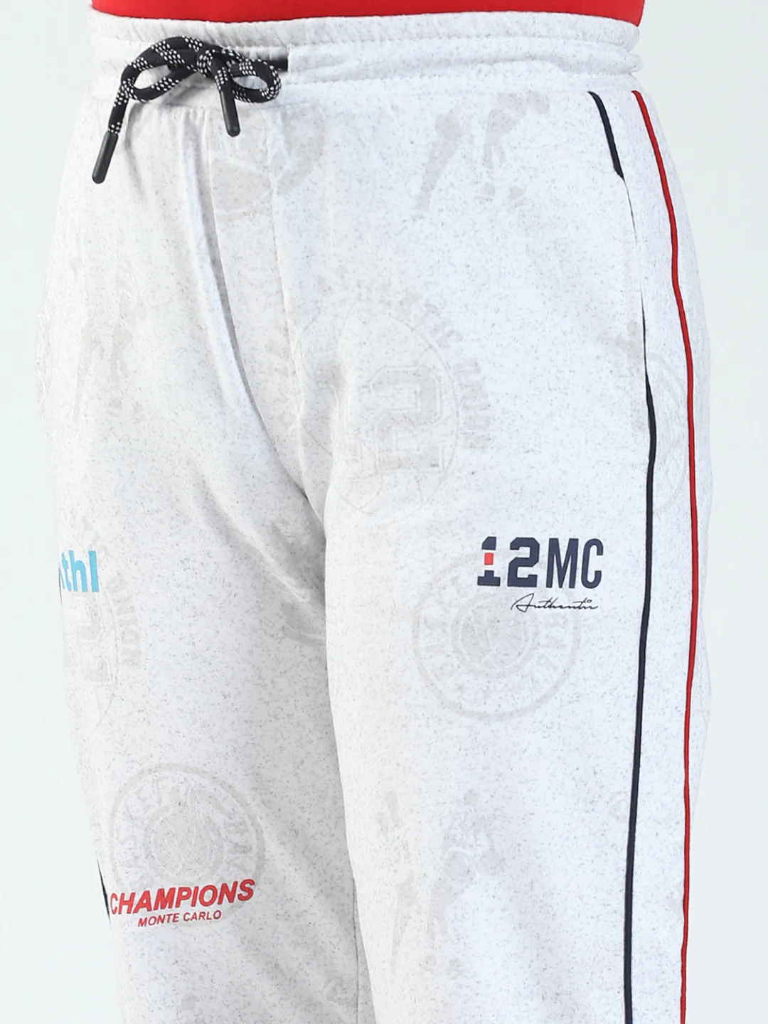 Boys White Printed Regular Fit Lower - Image 6