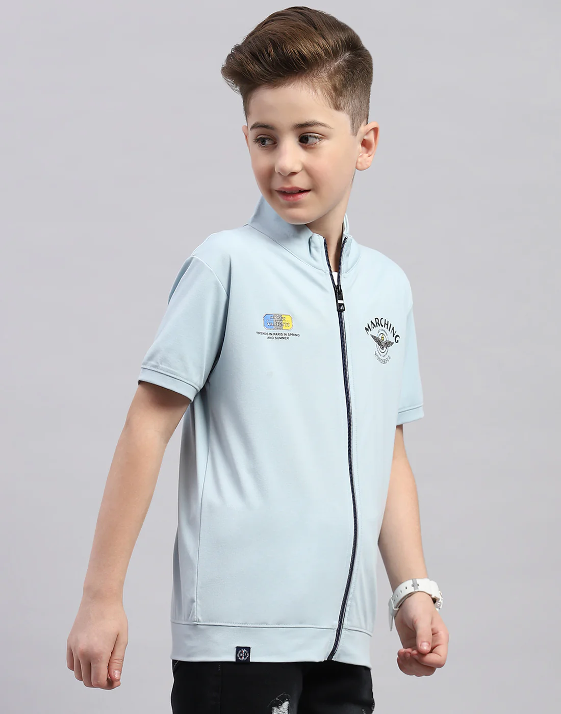 Boys White Printed Round Neck Half Sleeve T-Shirt (Pack of 2) - Image 4