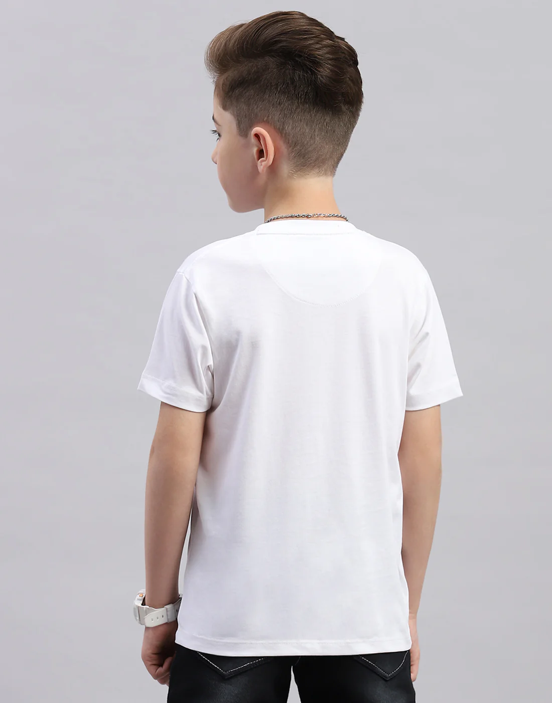 Boys White Printed Round Neck Half Sleeve T-Shirt (Pack of 2) - Image 7
