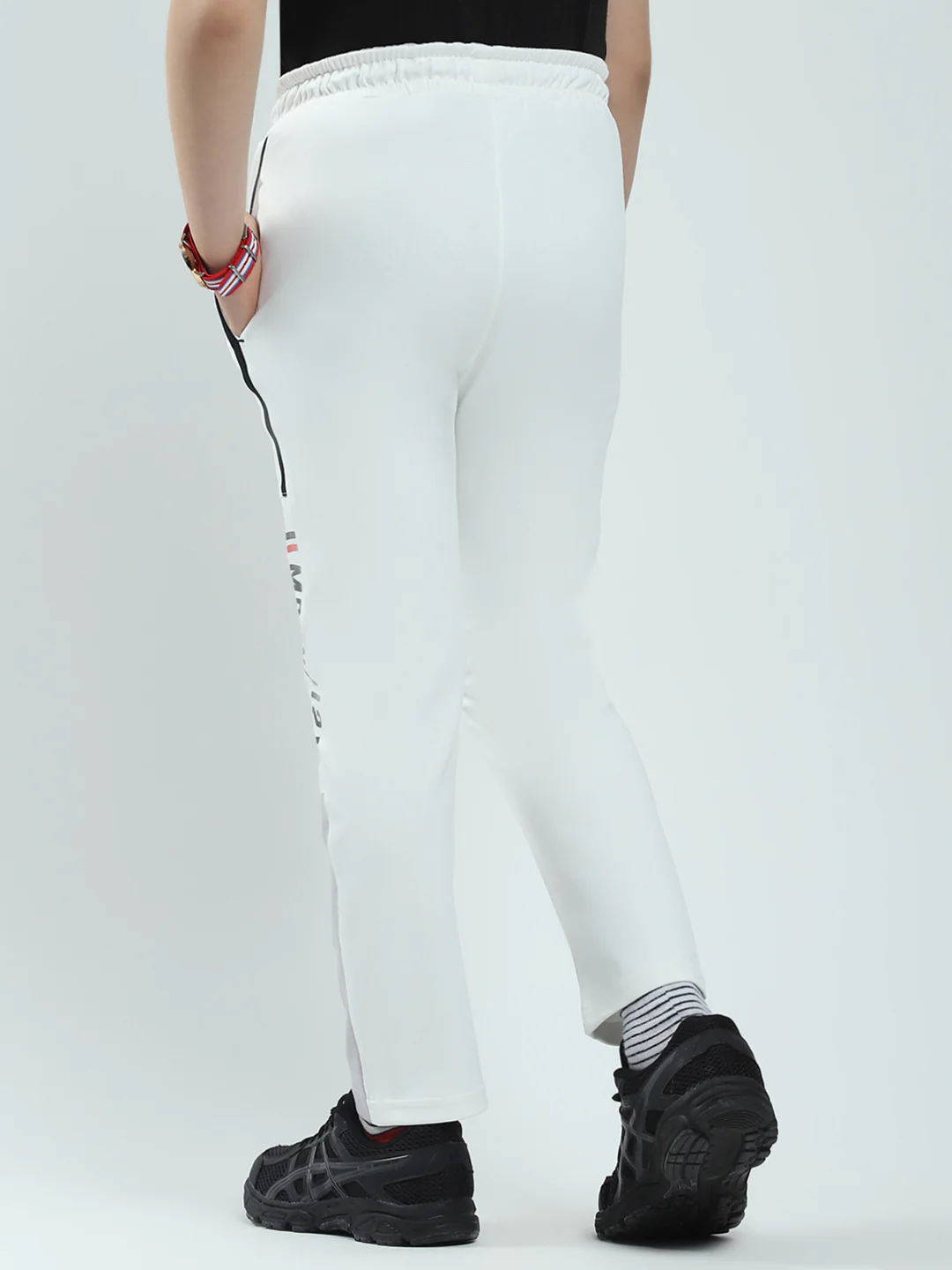 Boys White Solid Regular Fit Lower - Image 5