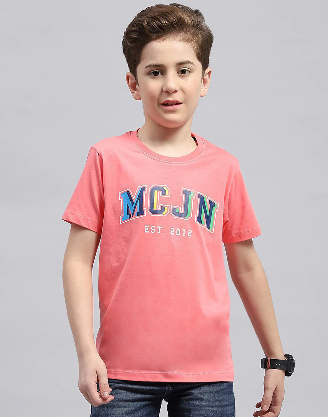 Boys Yellow, Aqua Blue & Coral Printed Round Neck Half Sleeve T-Shirt (Pack of 3) - Image 3
