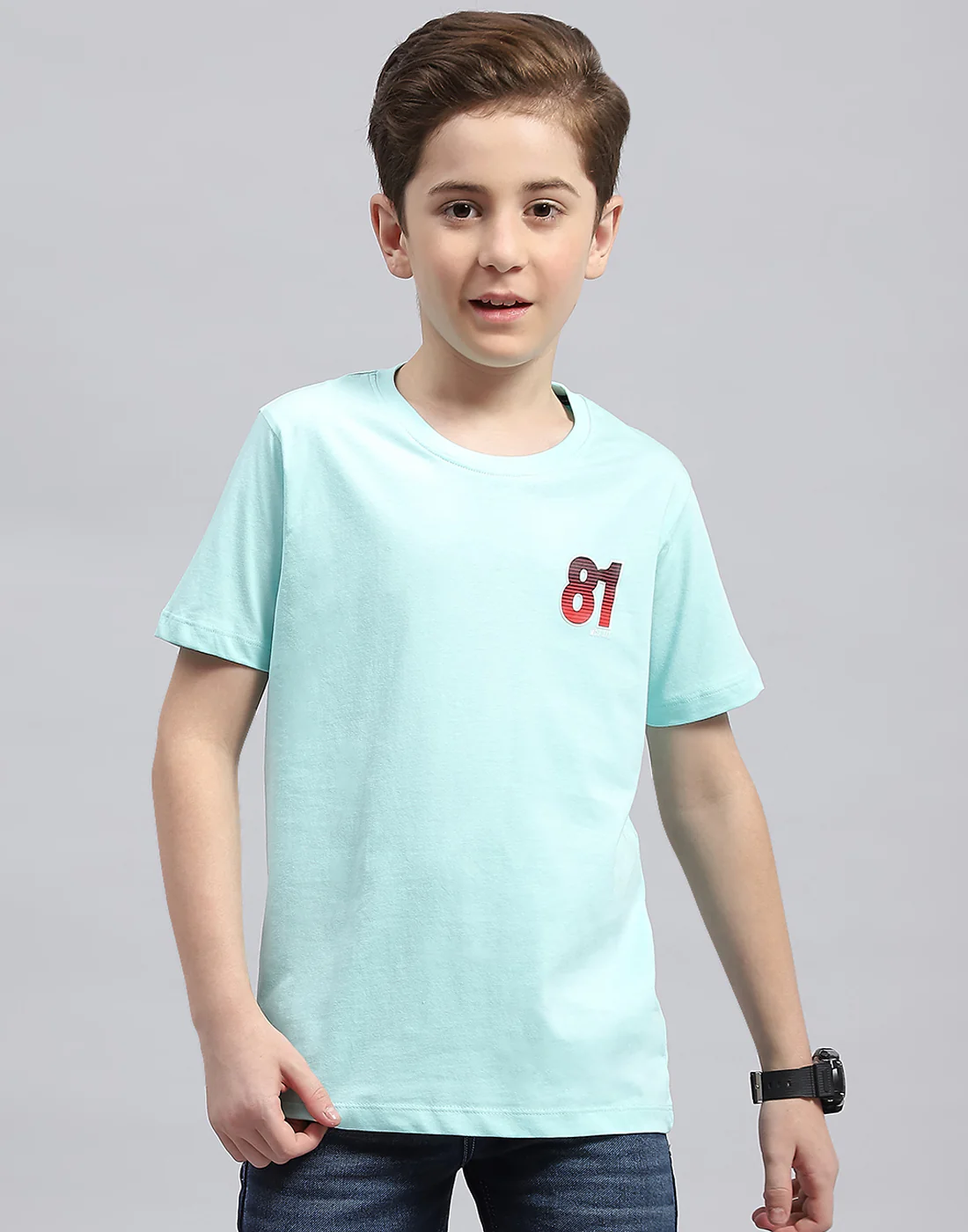 Boys Yellow, Aqua Blue & Coral Printed Round Neck Half Sleeve T-Shirt (Pack of 3) - Image 7