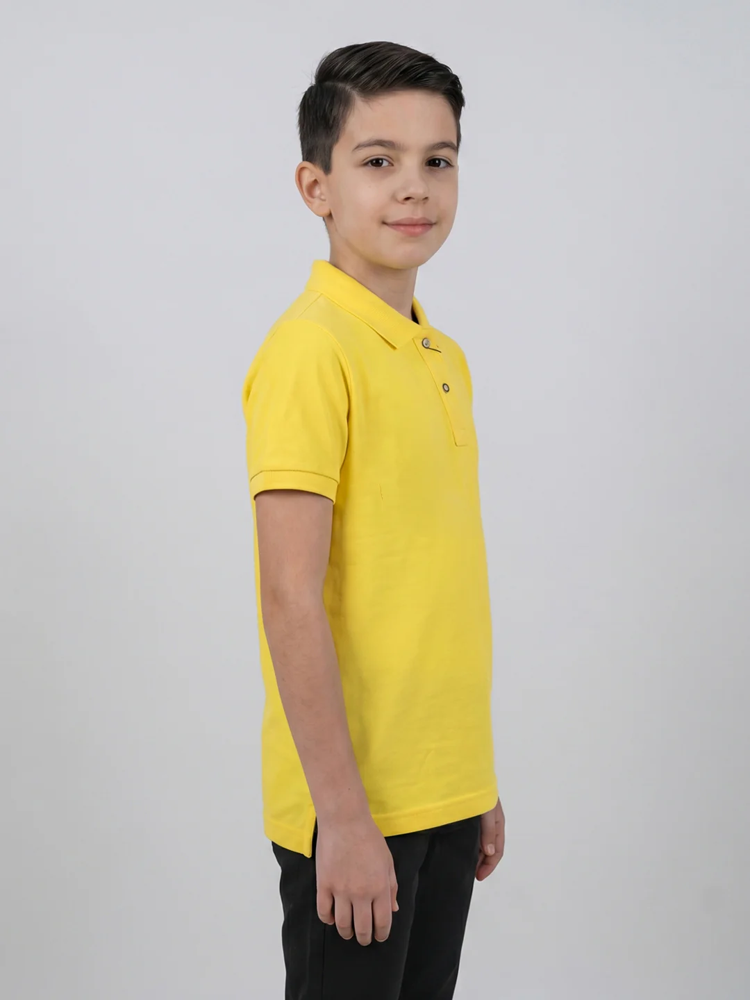Boys Yellow Printed Collar Half Sleeve T-Shirt - Image 2
