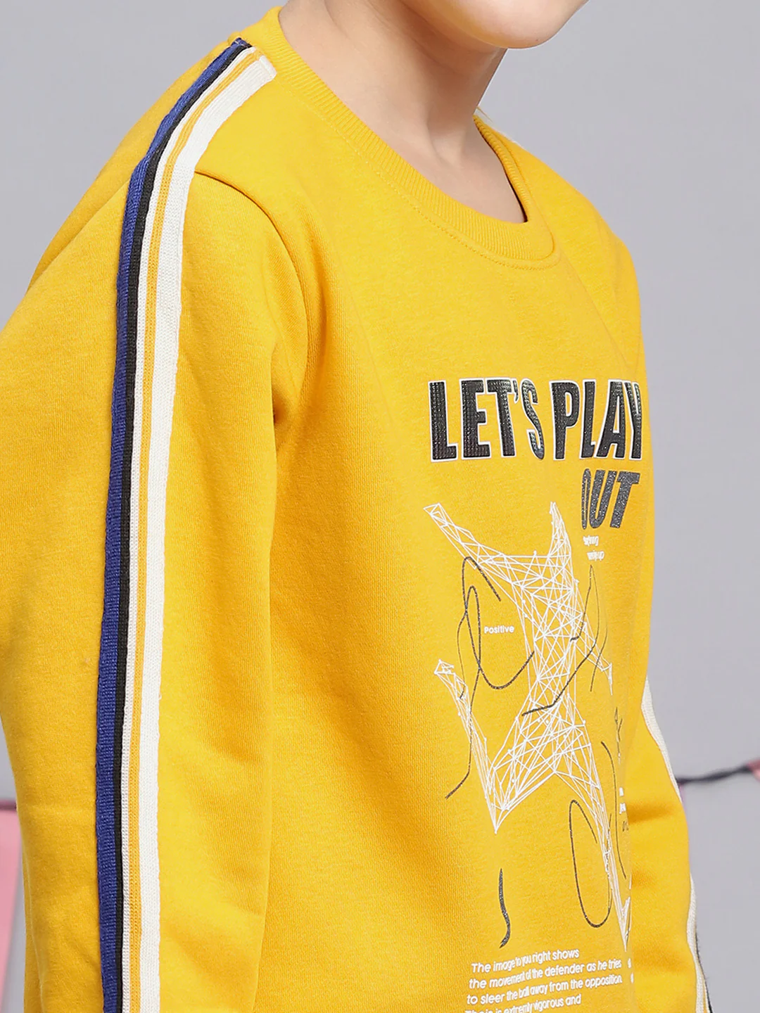 Boys Yellow Printed Round Neck Full Sleeve Sweatshirt - Image 6