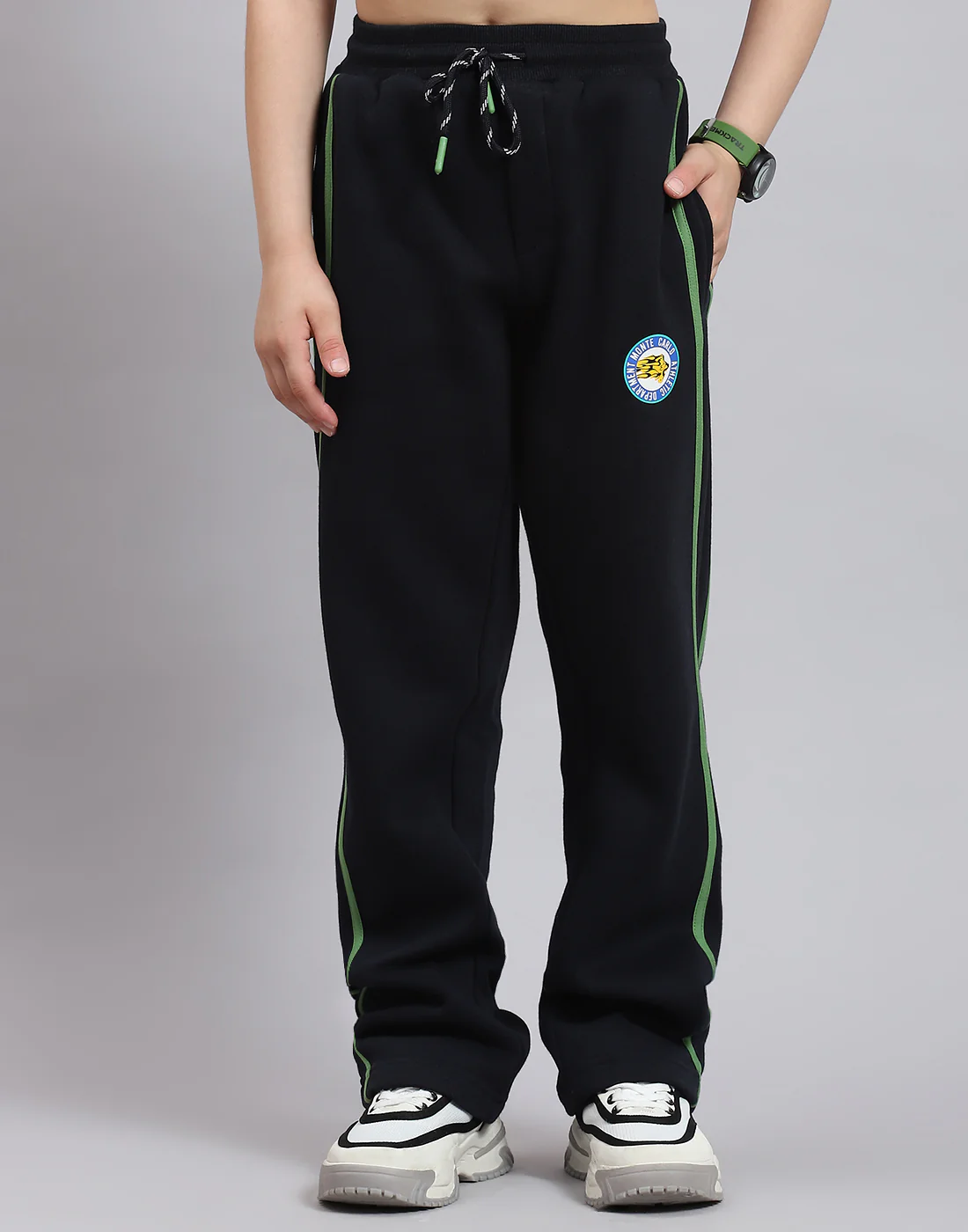 Boys Yellow Printed Round Neck Full Sleeve Tracksuit - Image 9