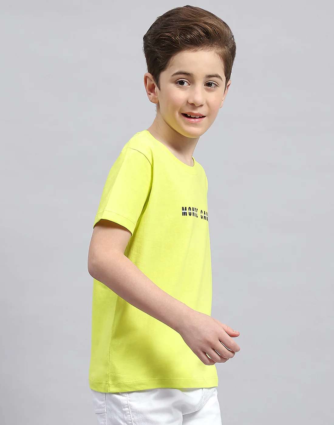 Boys Yellow Printed Round Neck Half Sleeve T-Shirt - Image 4