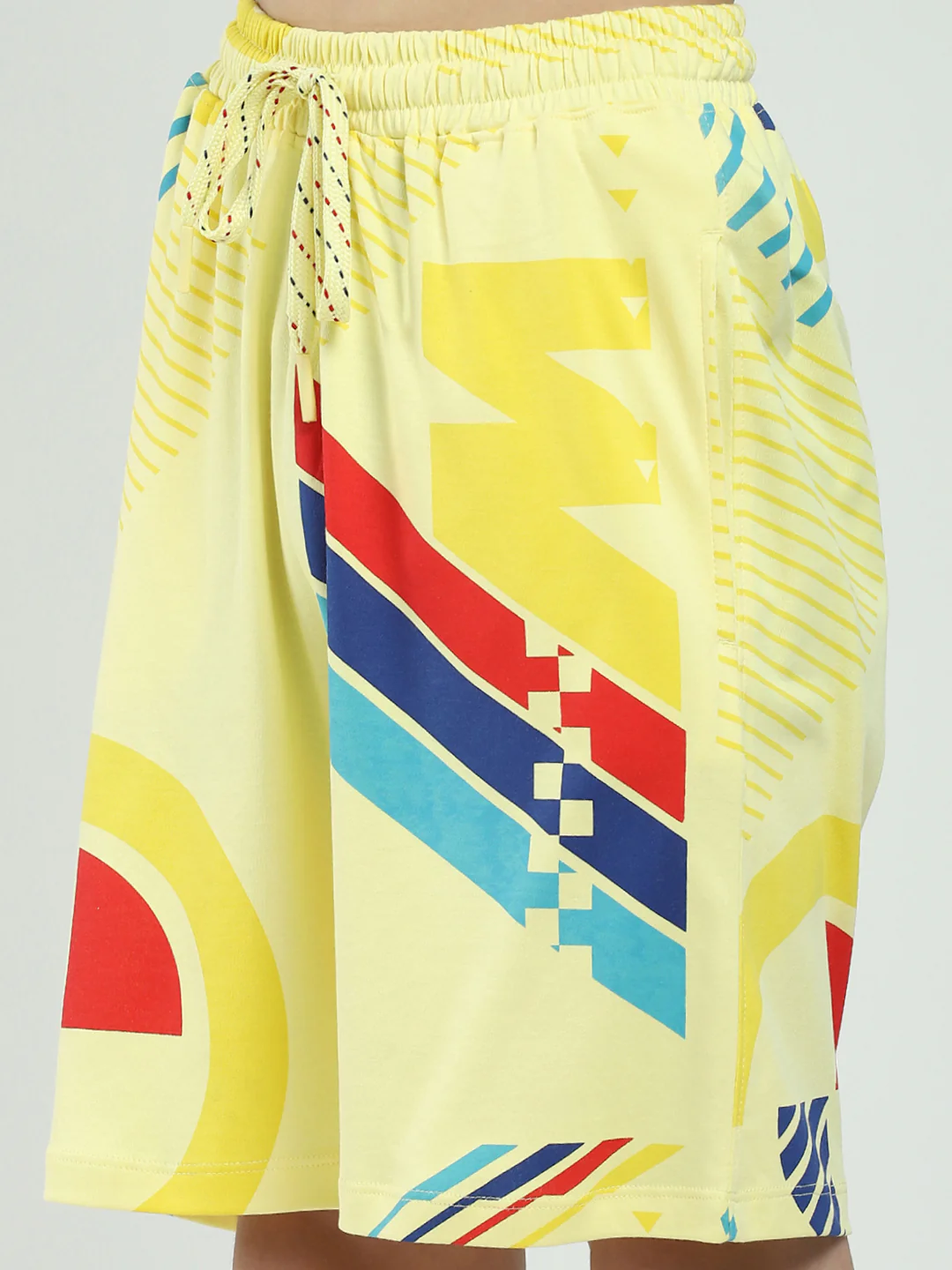 Boys Yellow Printed Round Neck Half Sleeve Bermuda Set - Image 9