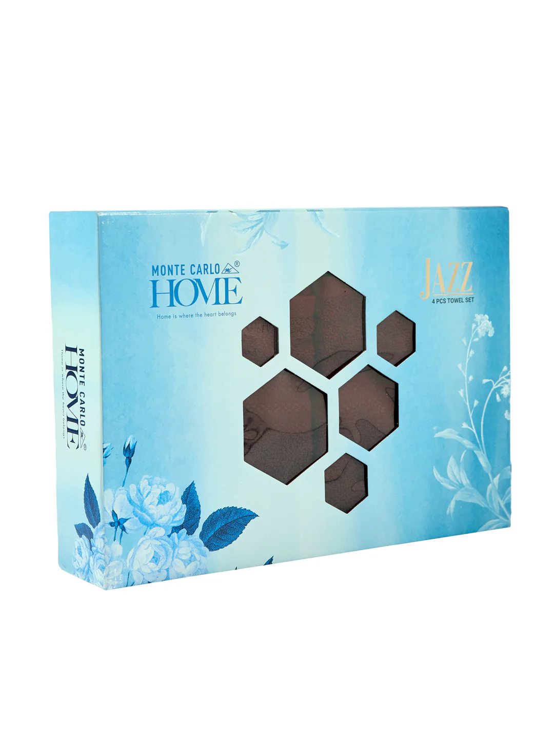 Brown 100% Cotton Solid 380 GSM Bath Towel Jazz 4 Pc Set Gifting Box Pack - Image 12