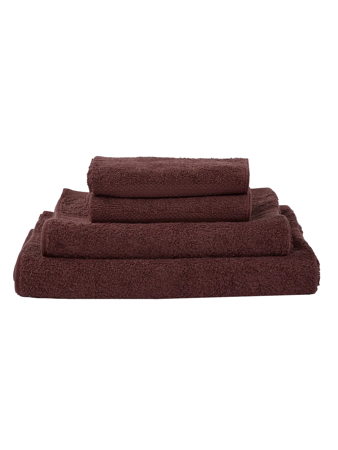 Brown 100% Cotton Solid 380 GSM Bath Towel Jazz 4 Pc Set Gifting Box Pack - Image 5