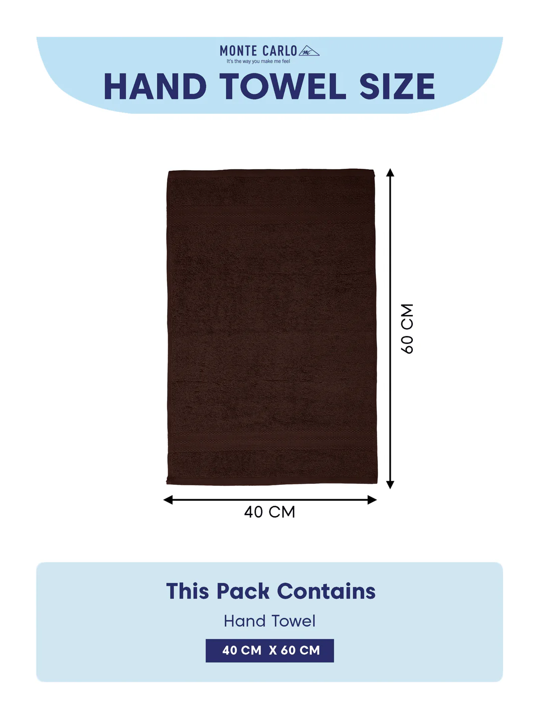 Brown Pure Cotton Solid 380 GSM Hand Towel 2 Pc Set (Jazz Collection) - Image 10