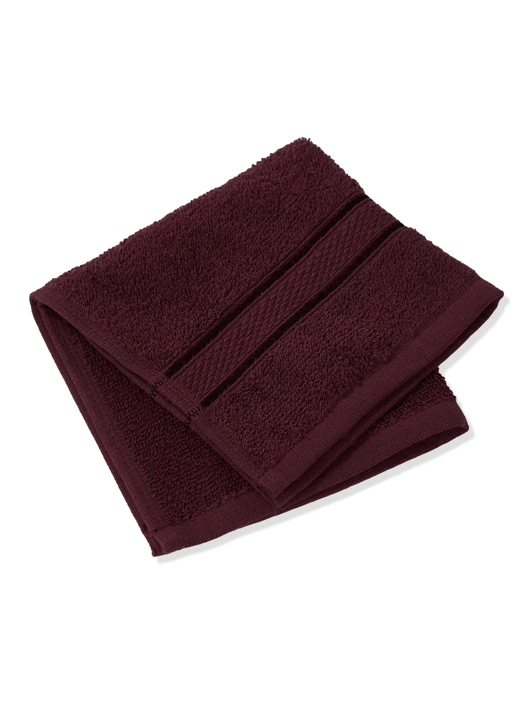 Burgundy Pure Cotton Solid 400 GSM Face Towel 4 Pc Set (Jasper Collection) - Image 3