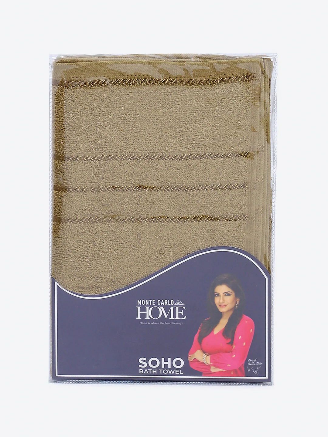 Camel Brown Cotton Solid 350 GSM Bath Towel (Soho) - Image 5