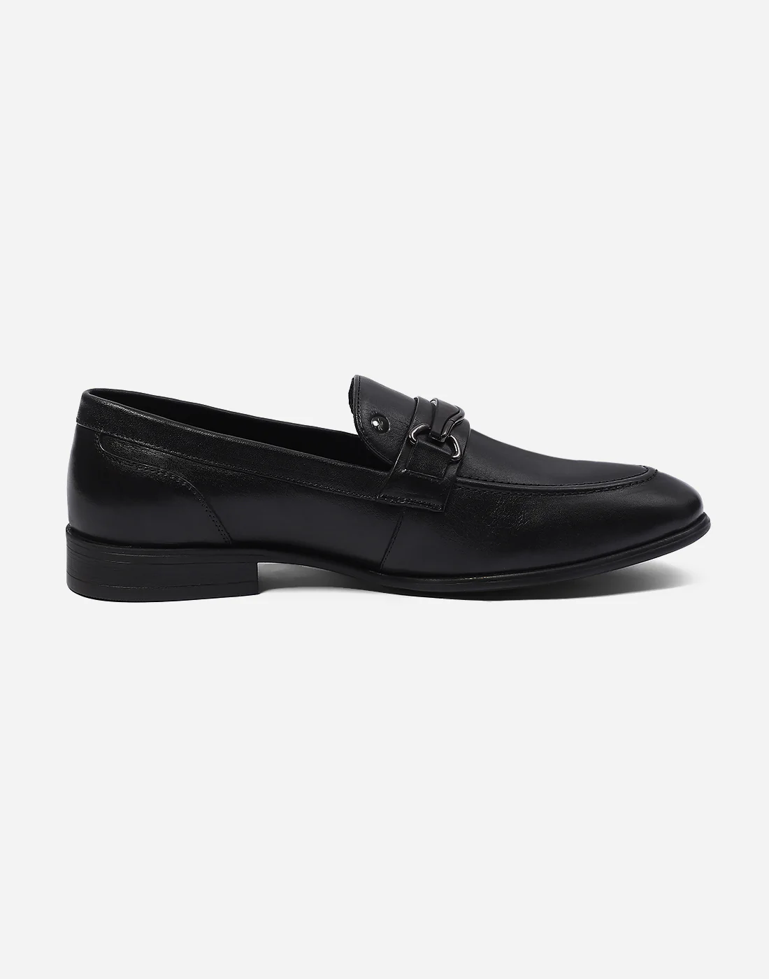 Men Black Slip on Genuine Leather Loafers - Image 5