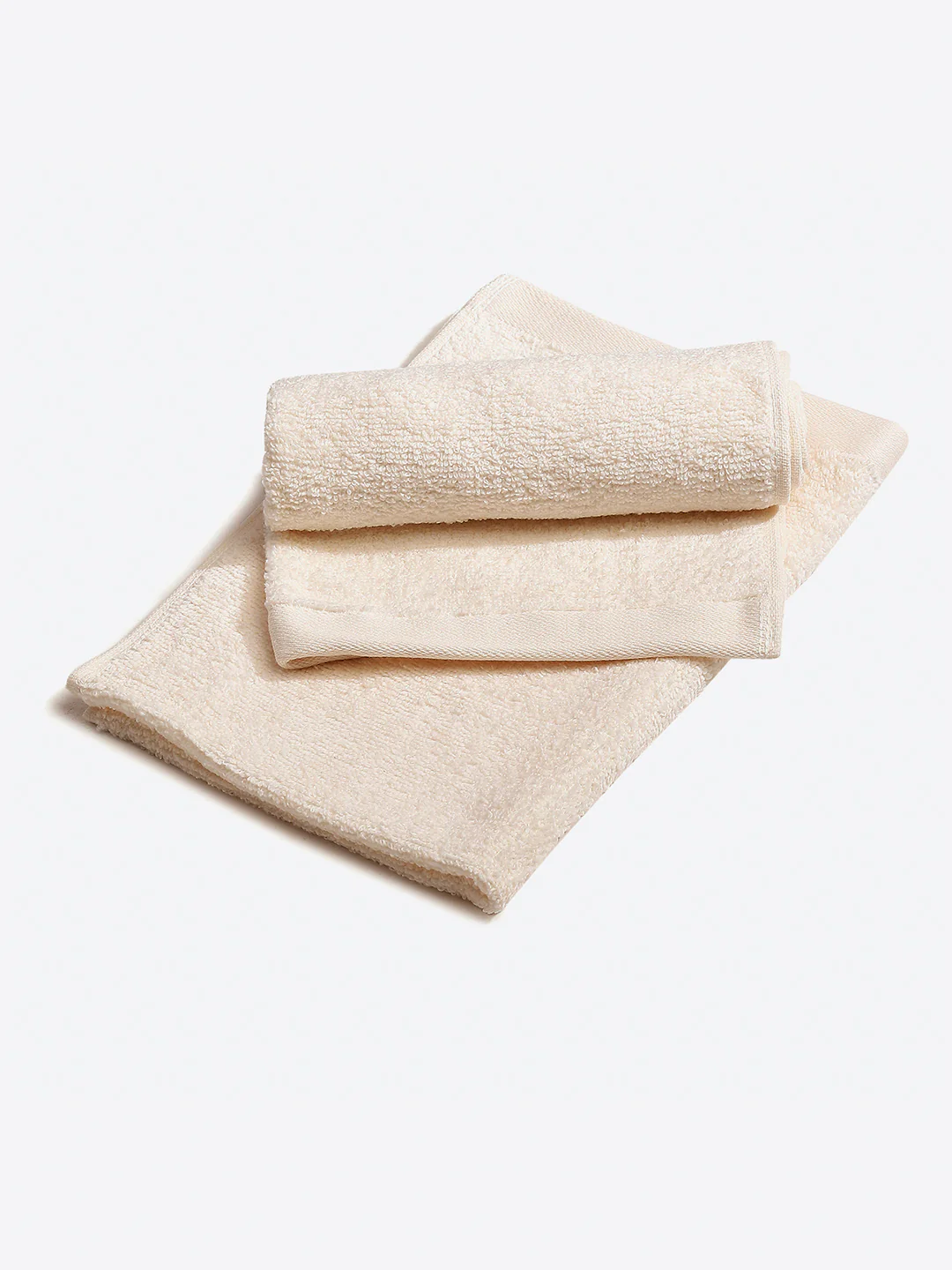Cream Cotton Solid 350 GSM Hand Towel (Pack of 2) - Image 2