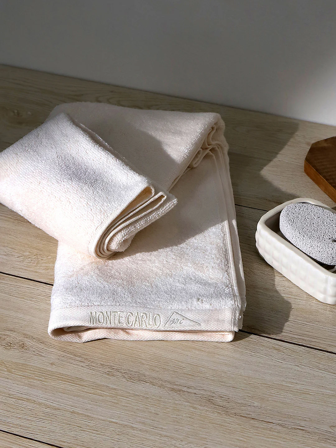 Cream Solid Pure Cotton 350 GSM Bath Towel (Oslo)