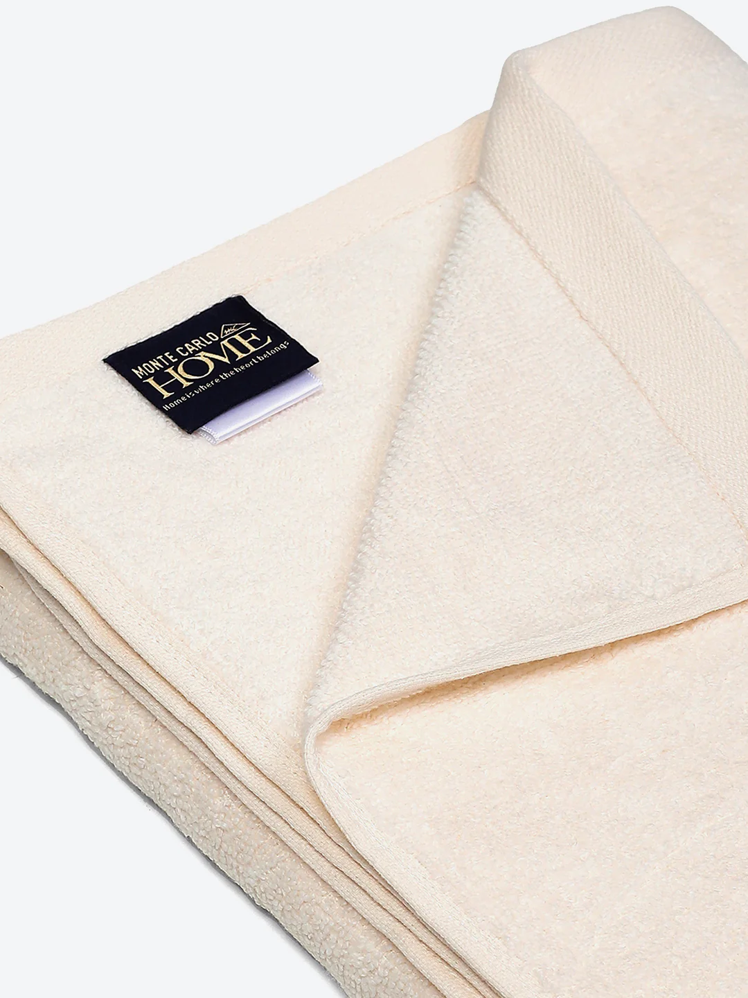 Cream Solid Pure Cotton 350 GSM Bath Towel (Oslo) - Image 4