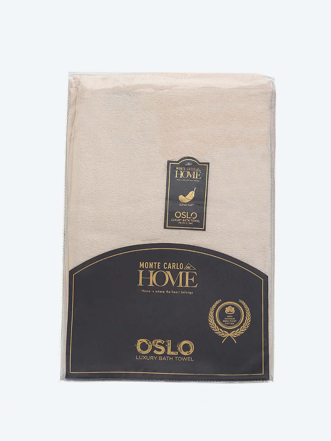 Cream Solid Pure Cotton 350 GSM Bath Towel (Oslo) - Image 5