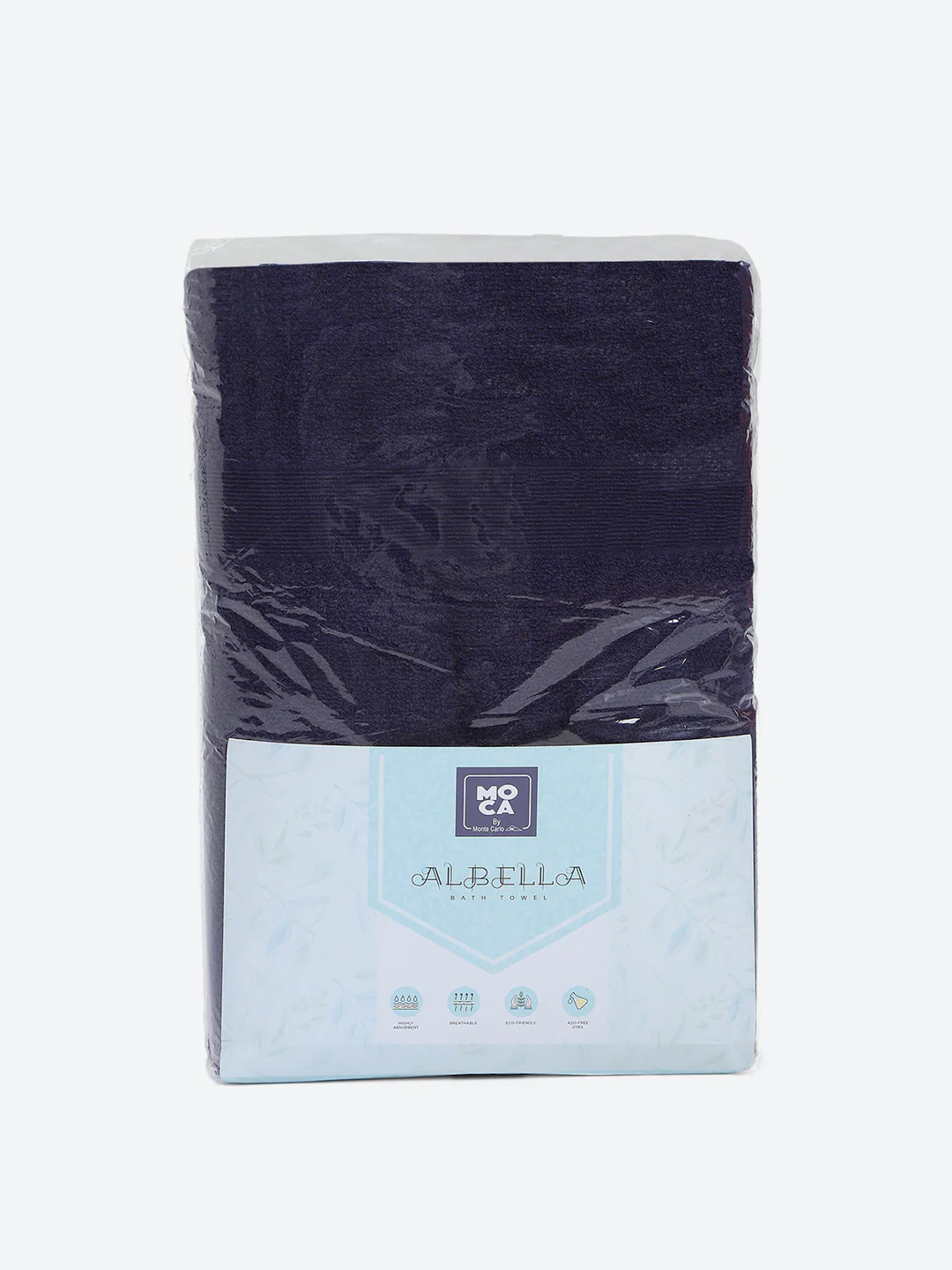 Dark Blue Cotton Solid 380 GSM Bath Towel 2Pc Set (Albella) - Image 5
