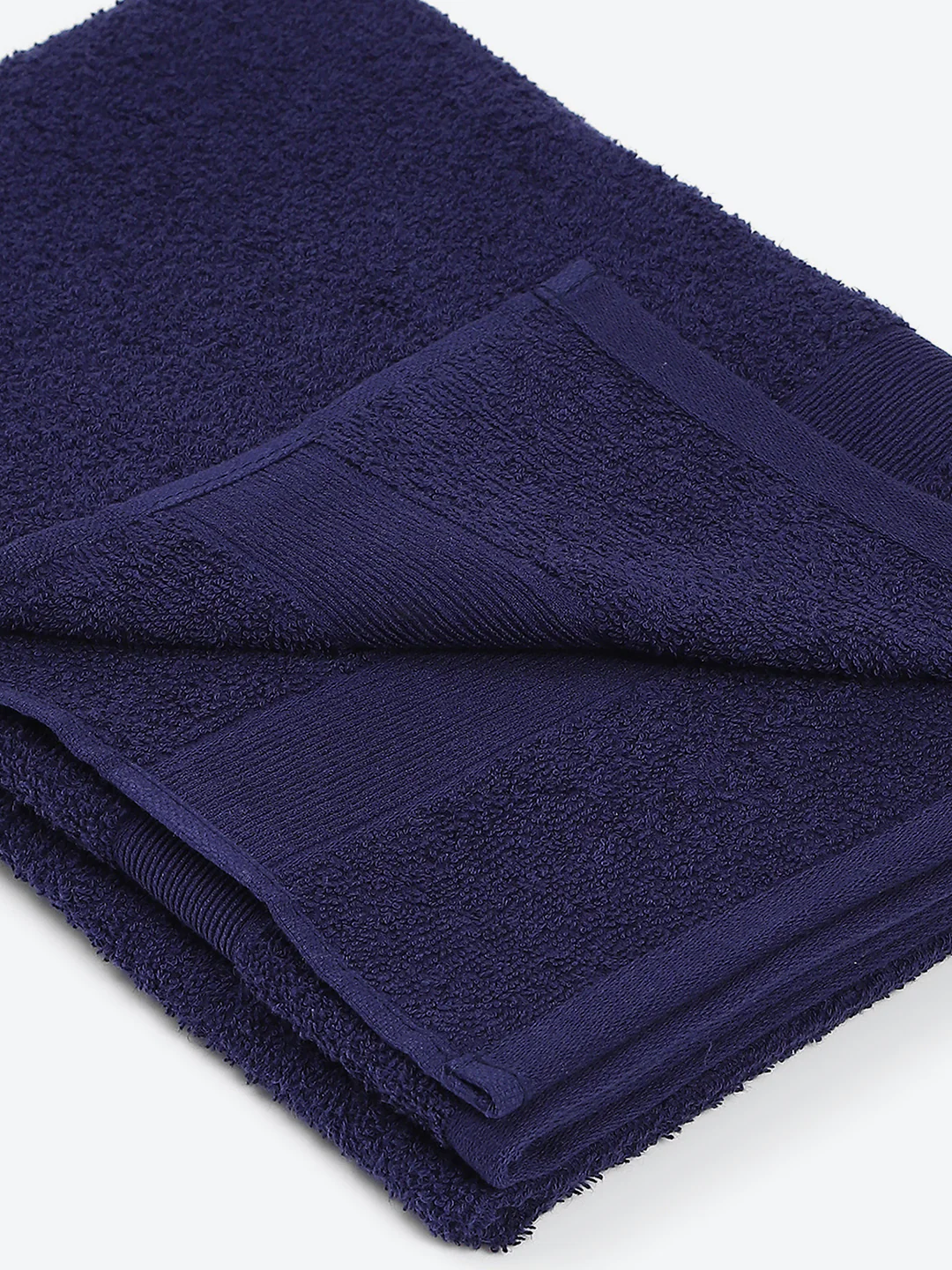 Dark Blue Cotton Solid 380 GSM Bath Towel (Albella) - Image 3