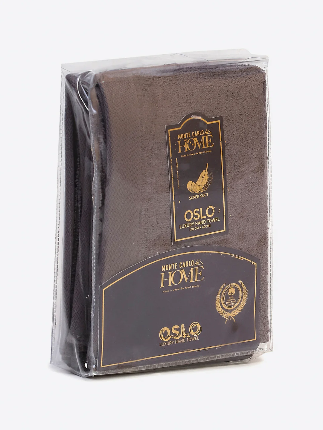 Dark Grey Cotton Solid 350 GSM Hand Towel (Pack of 2) - Image 5