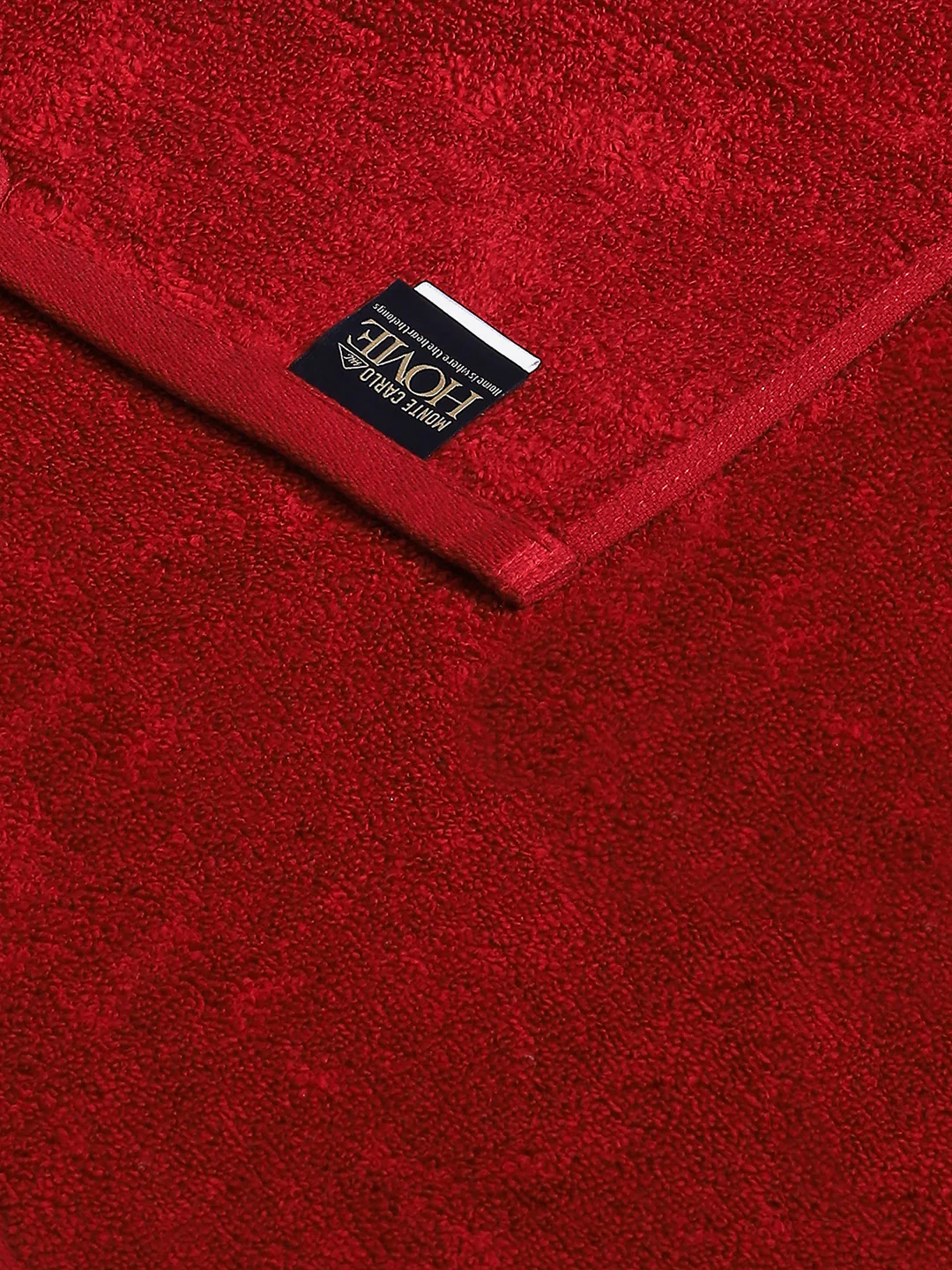 Dark Red Cotton Solid 350 GSM Hand Towel (Pack of 2) - Image 3