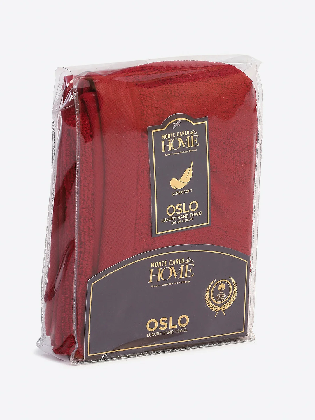 Dark Red Cotton Solid 350 GSM Hand Towel (Pack of 2) - Image 5