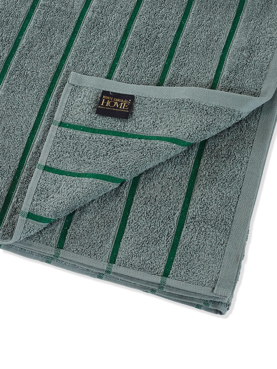 Dusty Blue & Green 100% Cotton Solid 480 GSM Bath Towel King & Queen 2 Pc Set Gifting Box Pack - Image 11