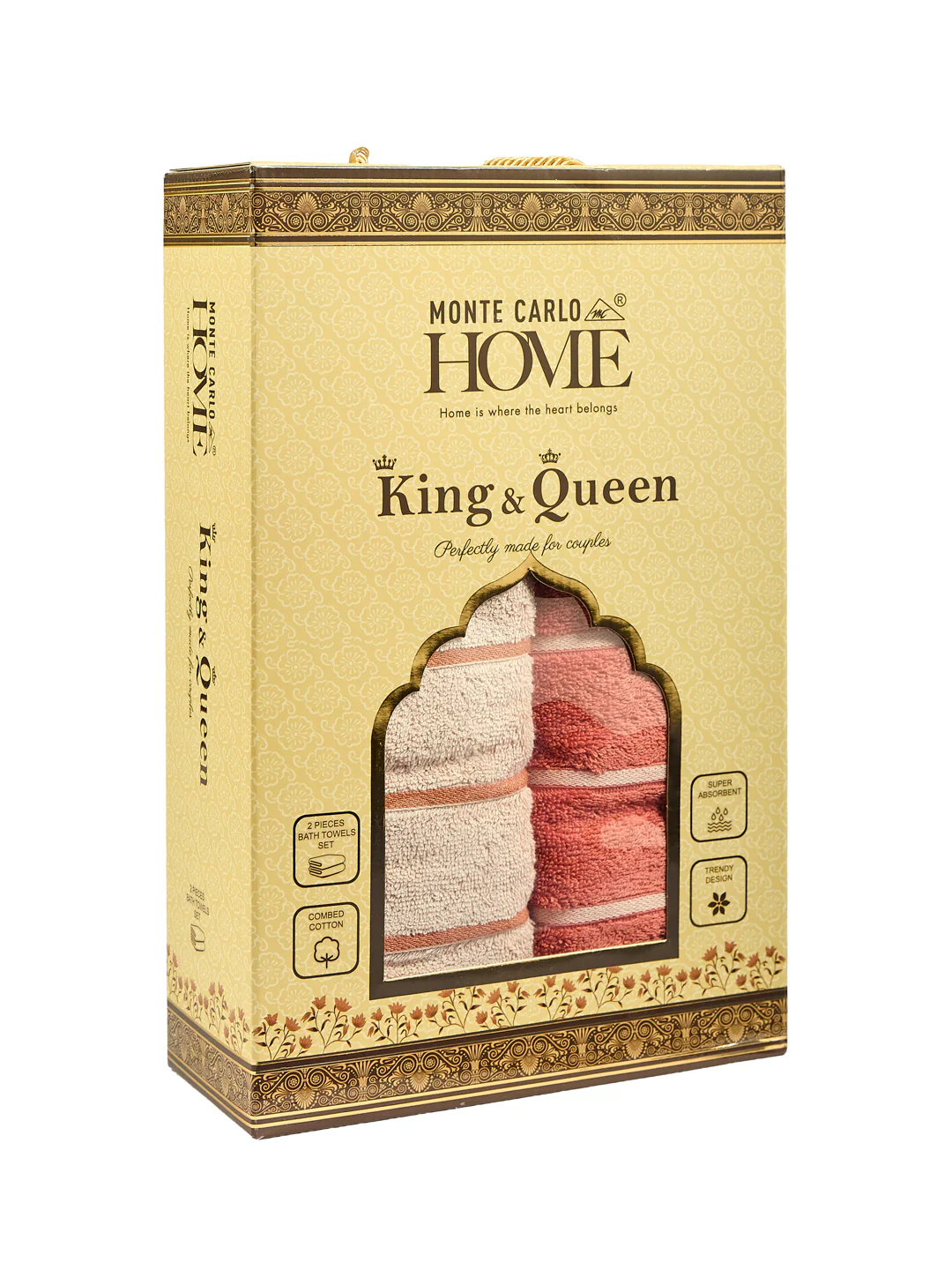 Dusty Brown & Light Brown 100% Cotton Solid 480 GSM Bath Towel King & Queen 2 Pc Set Gifting Box Pack - Image 16