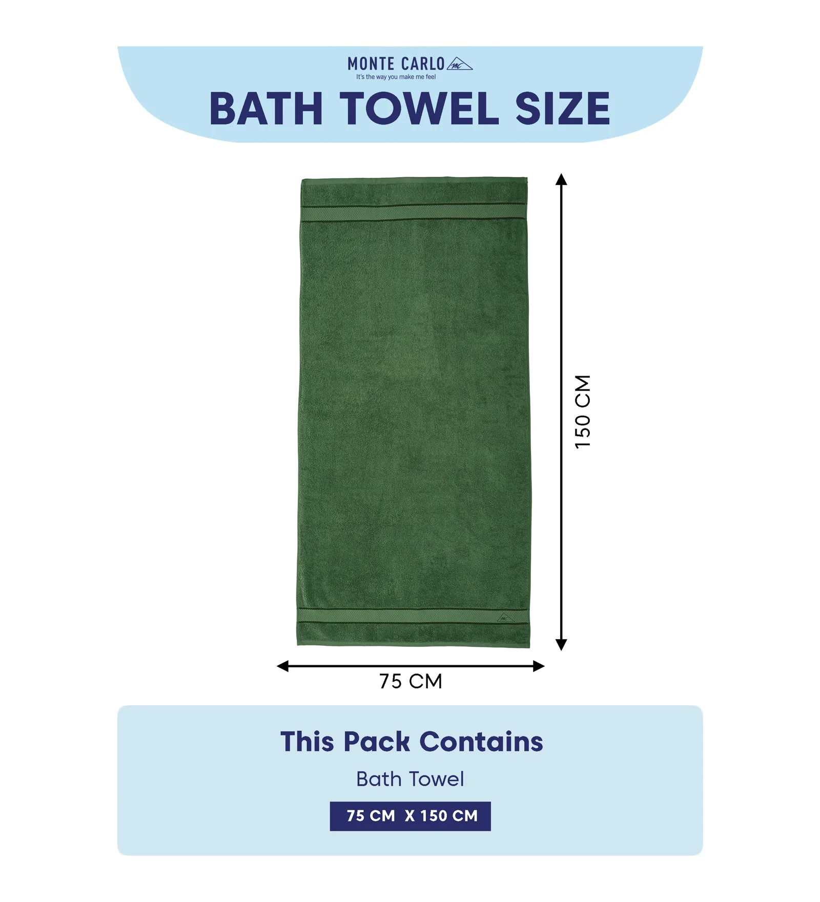 Eden Green Pure Cotton Solid 450 GSM Bath Towel 1 Piece (Oasis Collection) - Image 8
