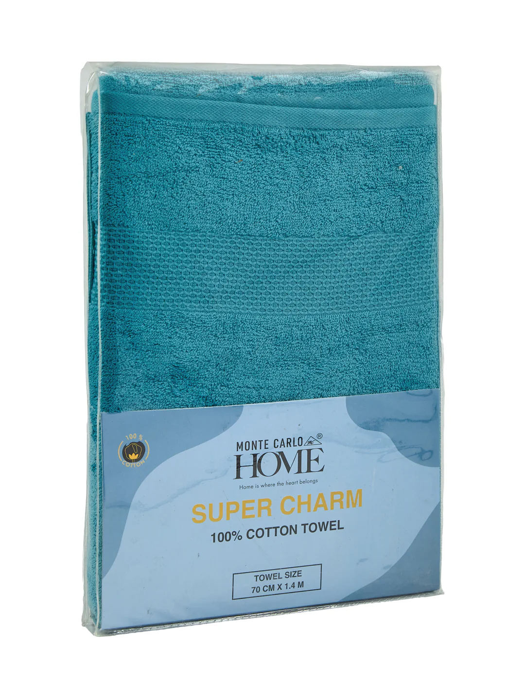 Essential Baltic Blue 100% Cotton Solid 380 GSM Bath Towel Super Charm 1 Pc Pvc Pack - Image 9