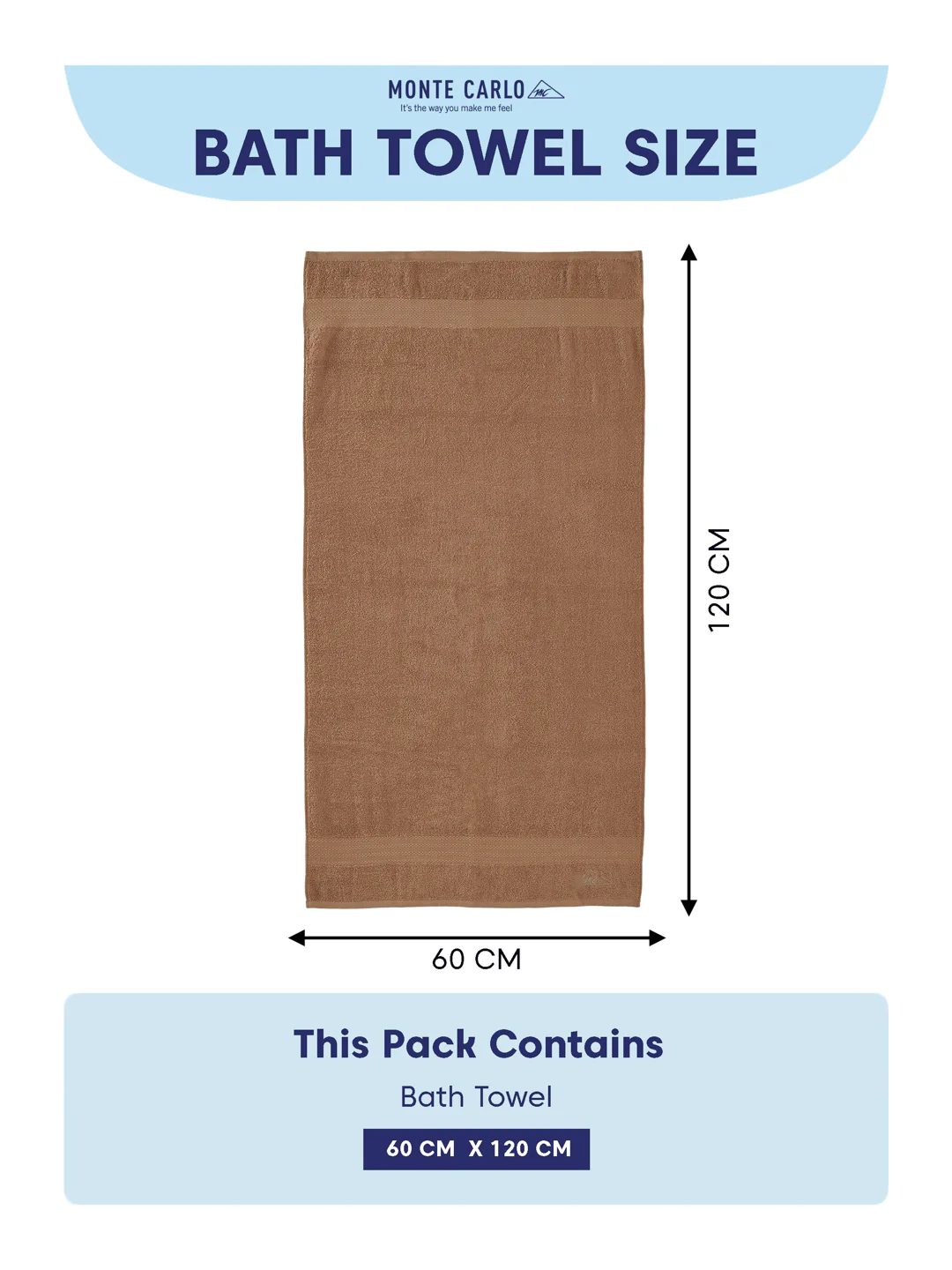 Essential Beige 100% Cotton Solid 380 GSM Bath Towel Jazz Small 1 Pc Pvc Pack - Image 8