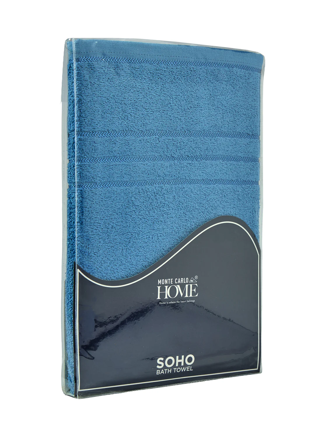 Essential Blue 100% Cotton Solid 340 GSM Bath Towel Soho 1 Pc Pvc Pack - Image 9