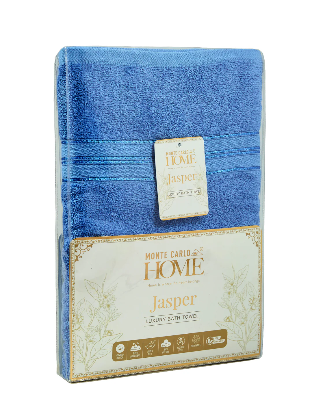 Essential Blue 100% Cotton Solid 400 GSM Bath Towel Jasper 1 Pc Pvc Pack - Image 9