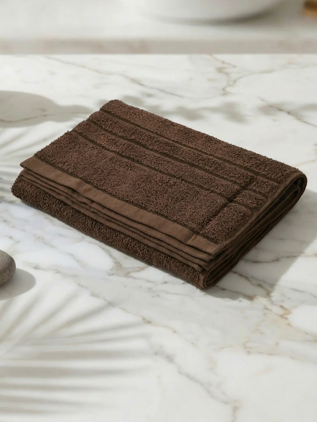 Essential Dark Brown 100% Cotton Solid 340 GSM Bath Towel Soho Small 1 Pc Pvc Pack - Image 2