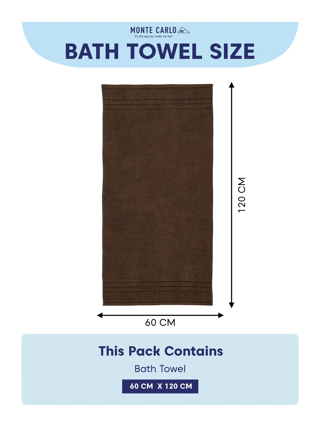 Essential Dark Brown 100% Cotton Solid 340 GSM Bath Towel Soho Small 1 Pc Pvc Pack - Image 8