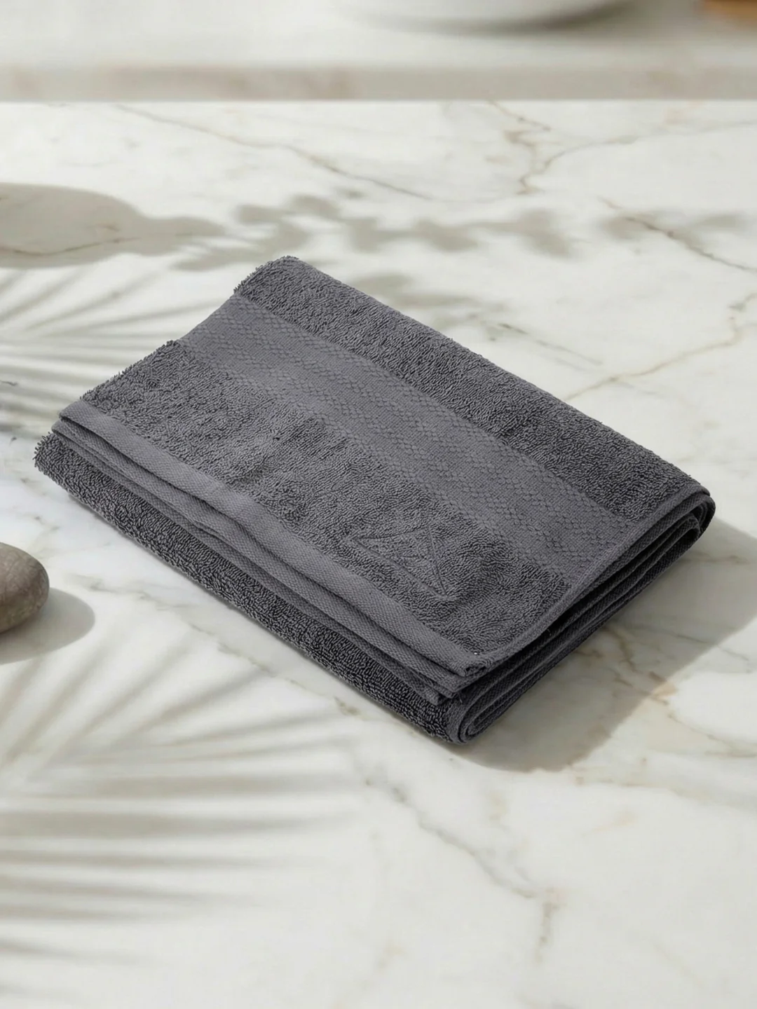 Essential Grey 100% Cotton Solid 380 GSM Bath Towel Jazz Small 1 Pc Pvc Pack - Image 2