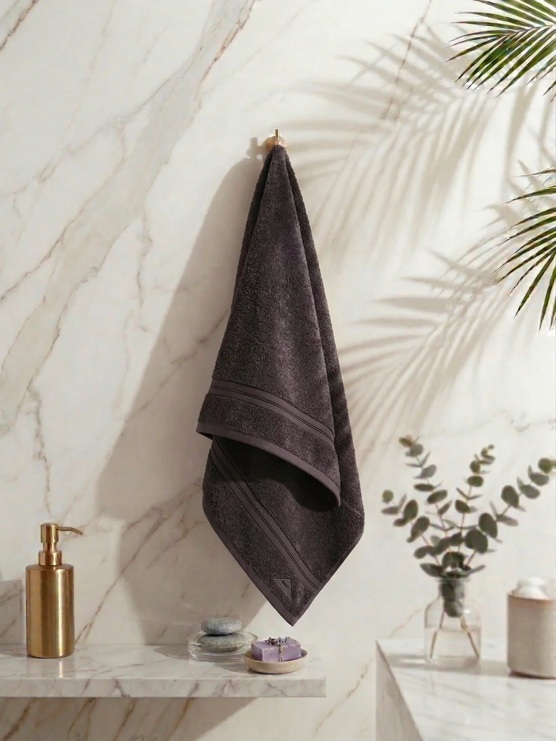 Essential Grey 100% Cotton Solid 400 GSM Bath Towel Jasper 1 Pc Pvc Pack