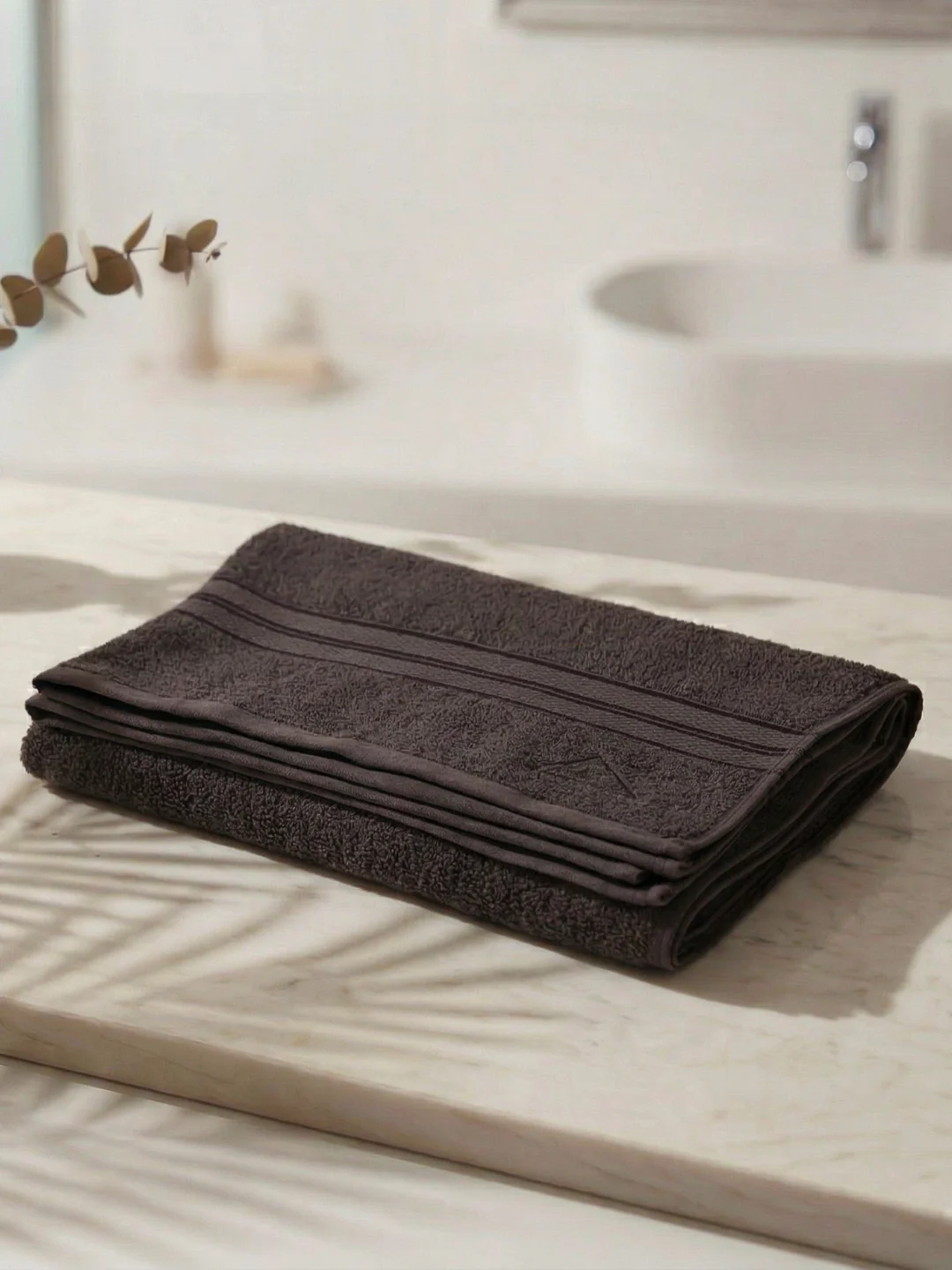 Essential Grey 100% Cotton Solid 400 GSM Bath Towel Jasper 1 Pc Pvc Pack - Image 2