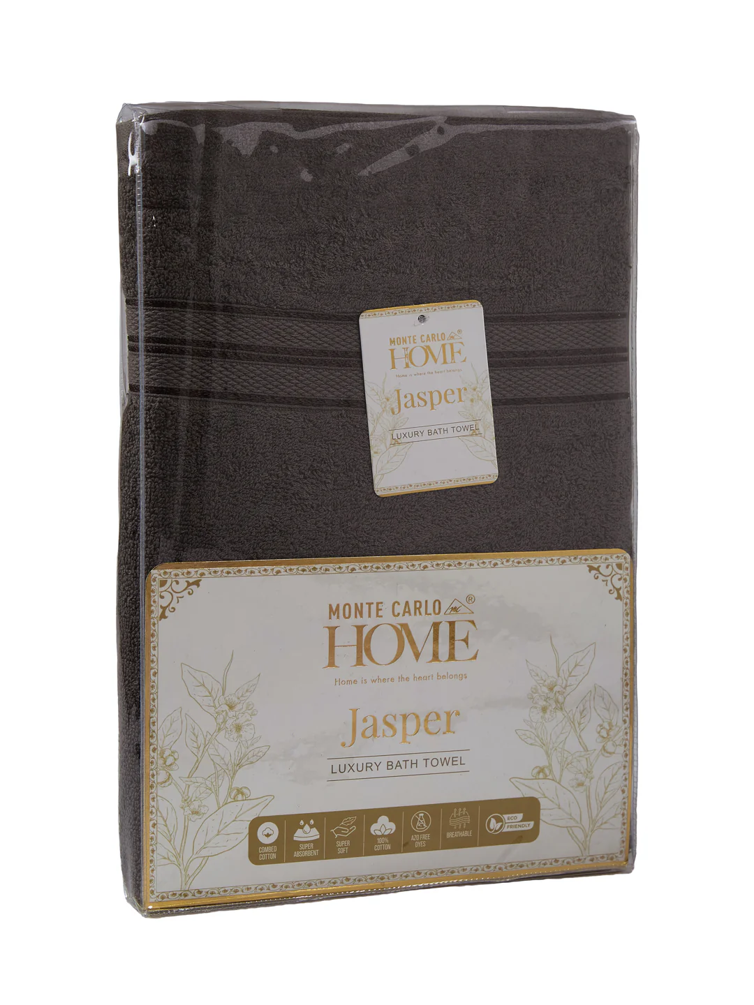 Essential Grey 100% Cotton Solid 400 GSM Bath Towel Jasper 1 Pc Pvc Pack - Image 9