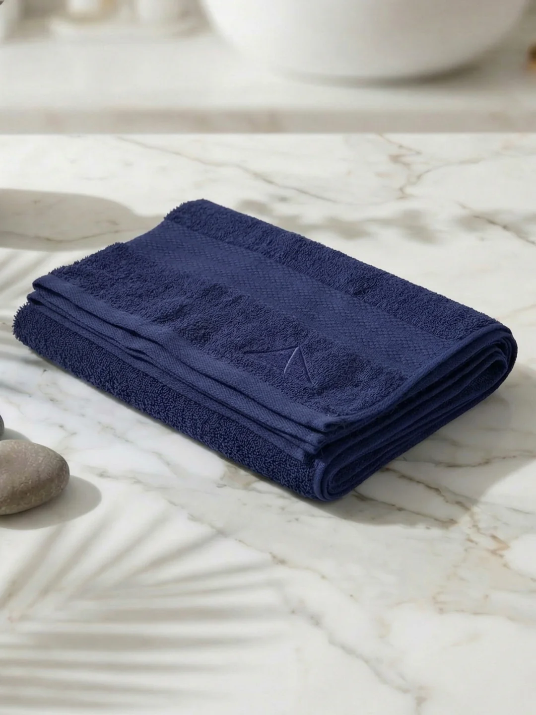 Essential Insignia Blue 100% Cotton Solid 380 GSM Bath Towel Jazz Small 1 Pc Pvc Pack - Image 2