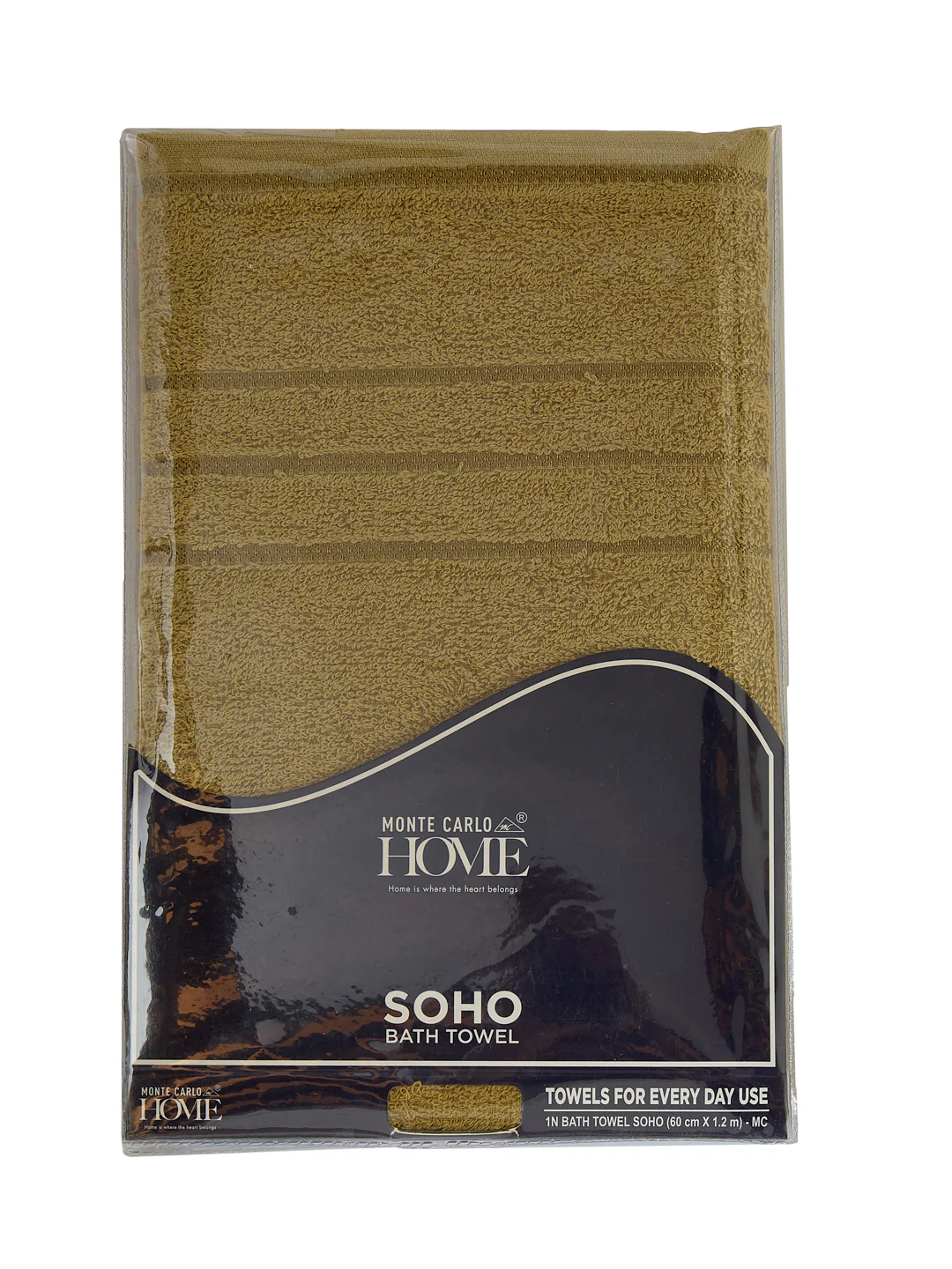 Essential Khaki 100% Cotton Solid 340 GSM Bath Towel Soho Small 1 Pc Pvc Pack - Image 9