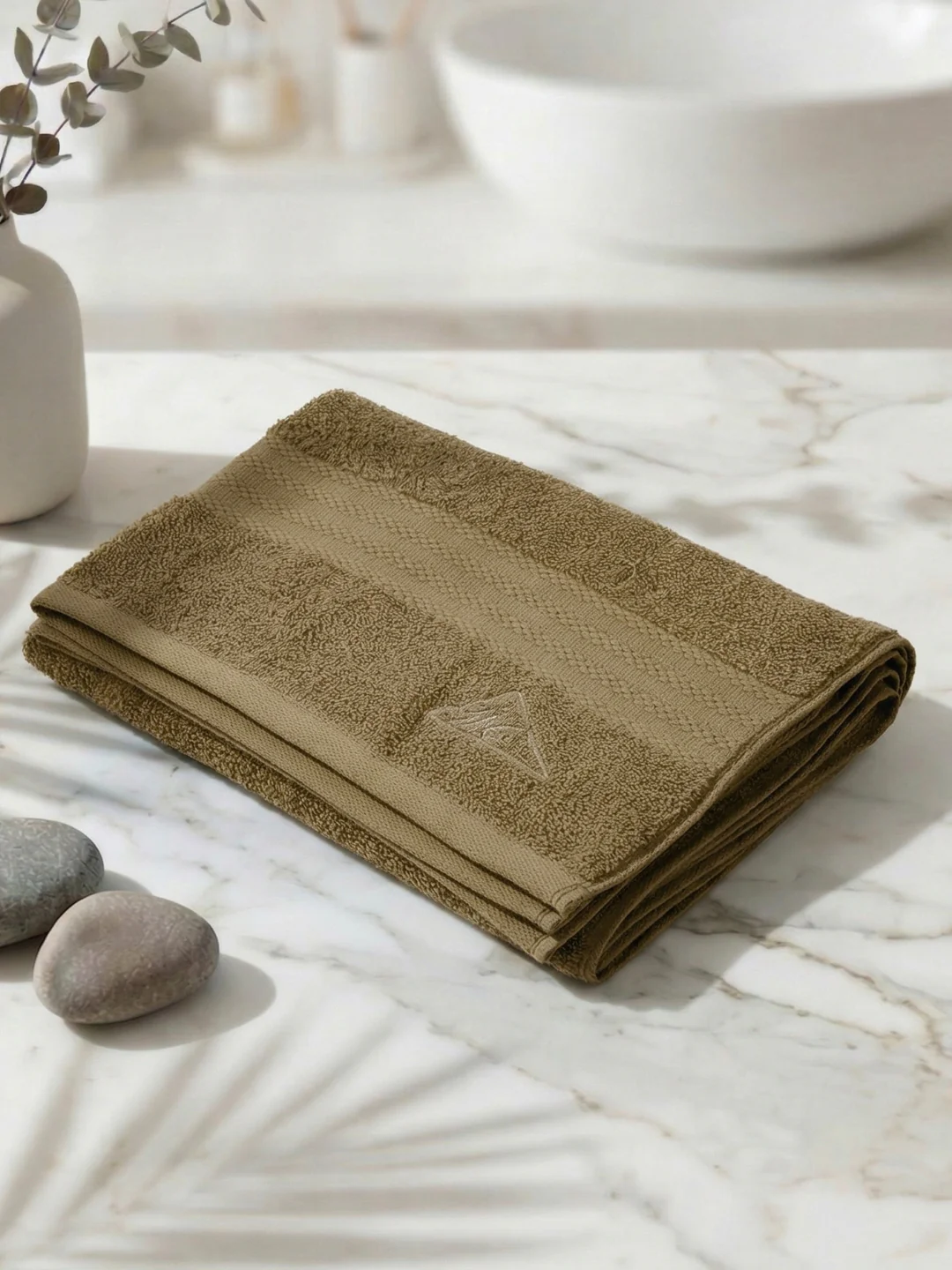 Essential Khaki 100% Cotton Solid 380 GSM Bath Towel Jazz Small 1 Pc Pvc Pack - Image 2