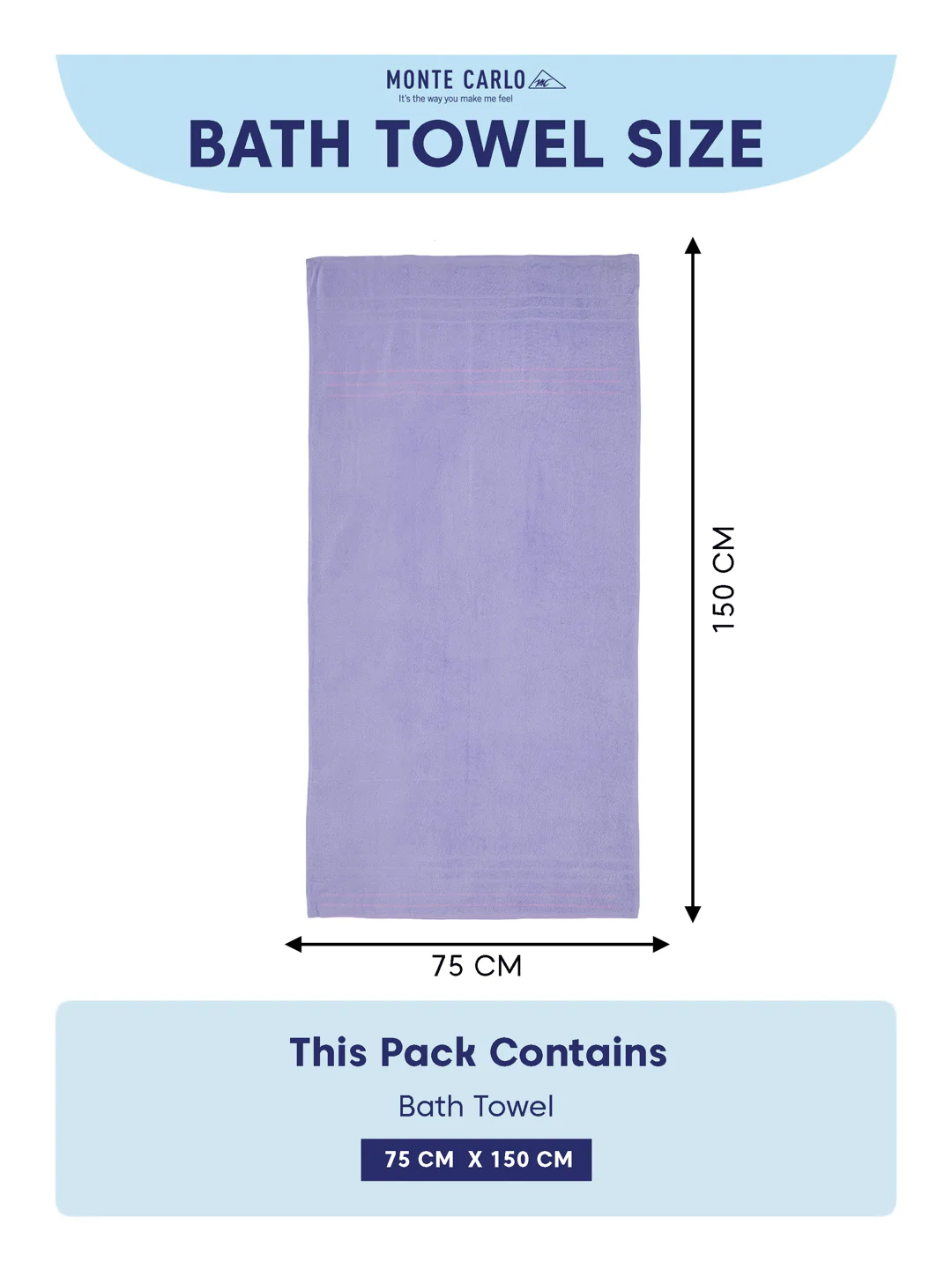 Essential Light Blue 100% Cotton Solid 340 GSM Bath Towel Soho 1 Pc Pvc Pack - Image 8