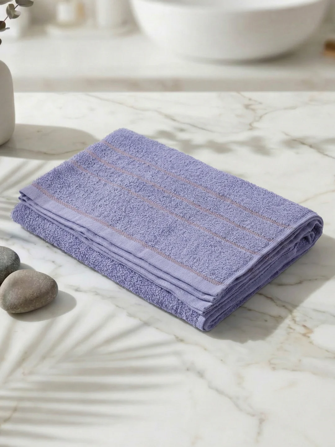 Essential Light Blue 100% Cotton Solid 340 GSM Bath Towel Soho Small 1 Pc Pvc Pack - Image 2