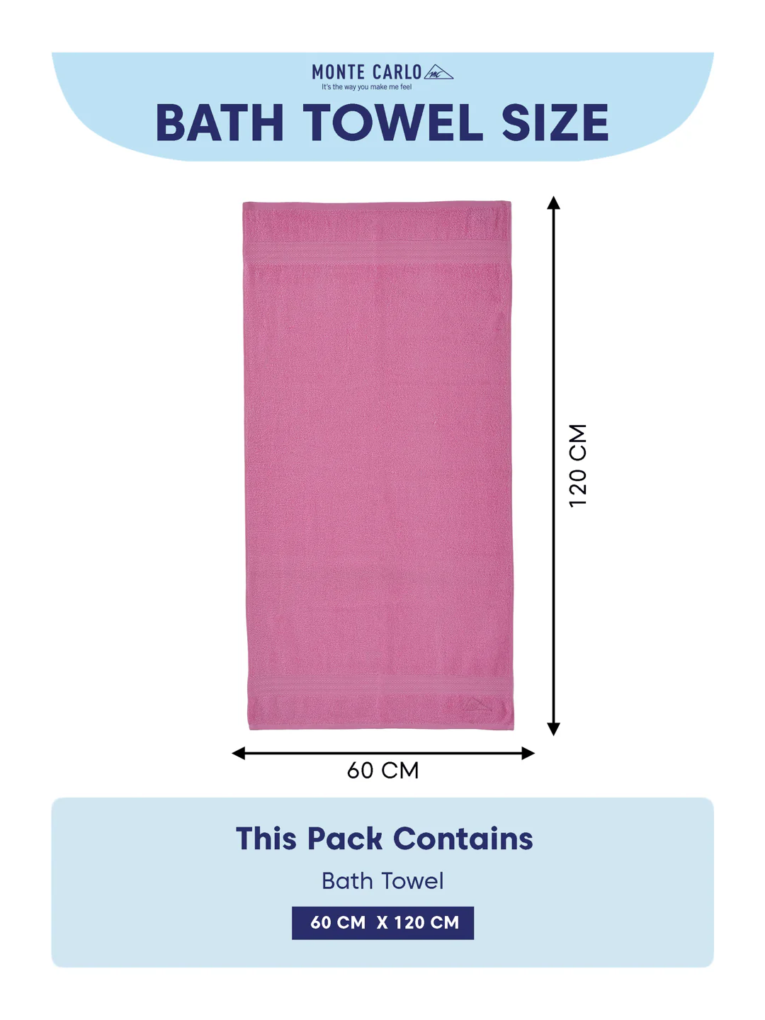 Essential Light Pink 100% Cotton Solid 380 GSM Bath Towel Jazz Small 1 Pc Pvc Pack - Image 8