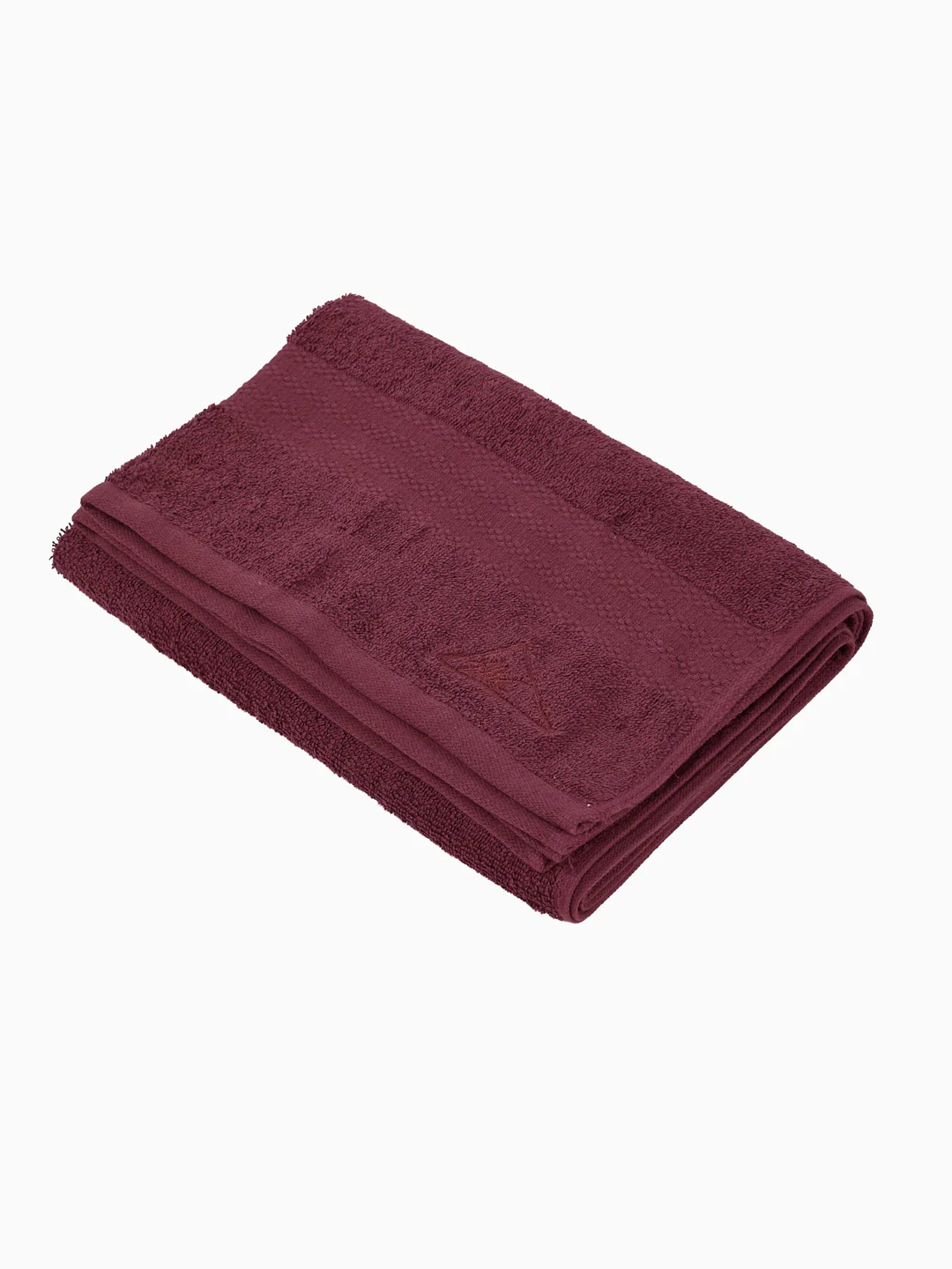 Essential Maroon 100% Cotton Solid 380 GSM Bath Towel Jazz Small 1 Pc Pvc Pack - Image 4