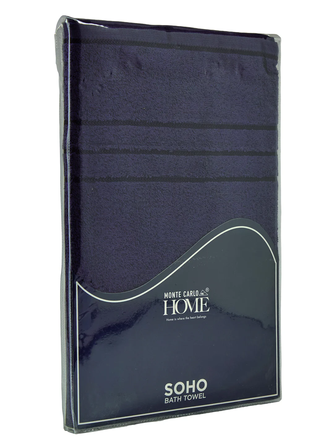 Essential Navy Blue 100% Cotton Solid 340 GSM Bath Towel Soho 1 Pc Pvc Pack - Image 9